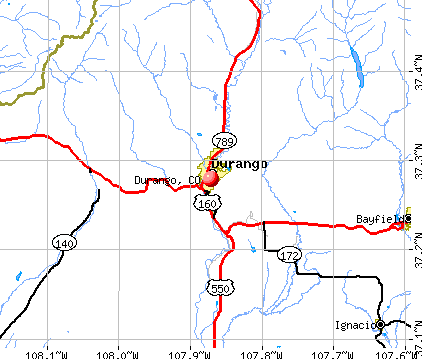 Durango, CO map