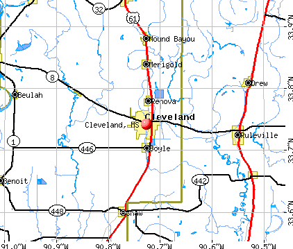 Cleveland, MS map