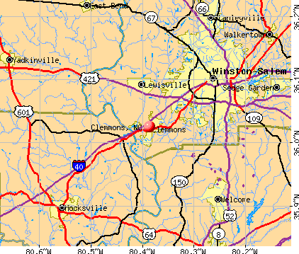 Clemmons, NC map