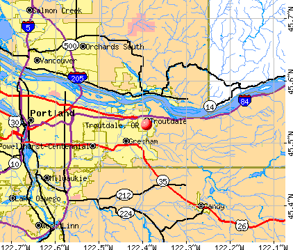 Troutdale, OR map