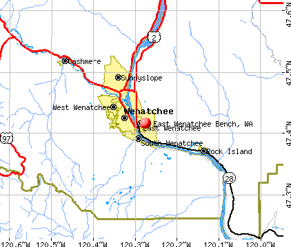 East Wenatchee Bench, WA map