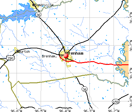 Brenham, TX map