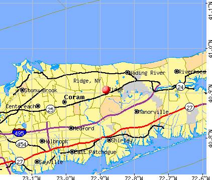 Ridge, New York (NY 11961) profile: population, maps, real estate