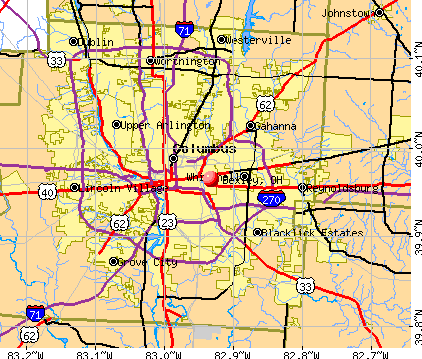 Bexley, OH map