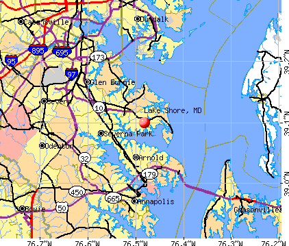 Lake Shore, MD map