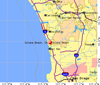 Solana Beach, CA map