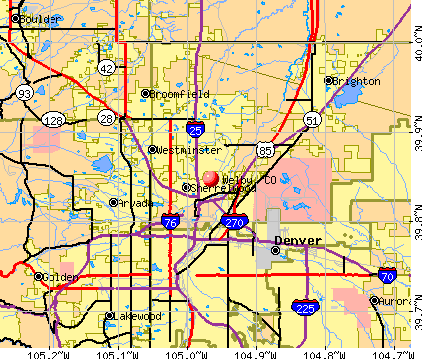 Welby, CO map