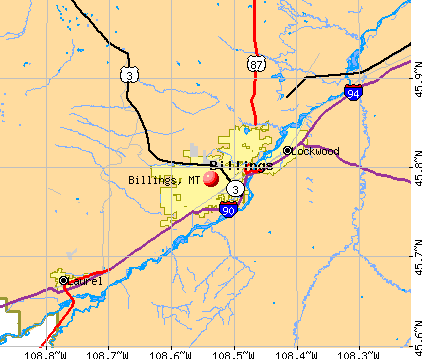 Billings, MT map