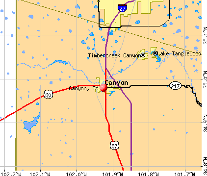 Canyon, TX map