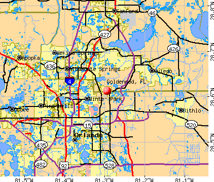 Goldenrod, FL map