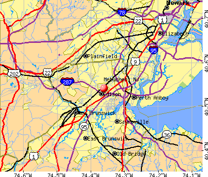 Metuchen, NJ map