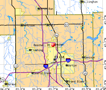 Beecher, MI map