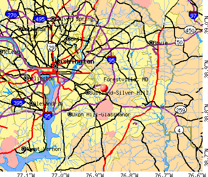 Forestville, MD map
