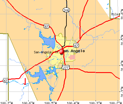 San Angelo, TX map