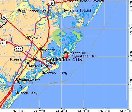 Brigantine, NJ map
