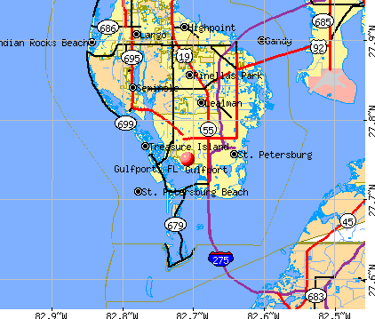 Gulfport, FL map
