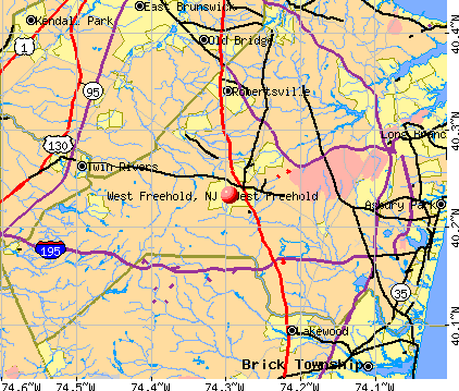 West Freehold, NJ map