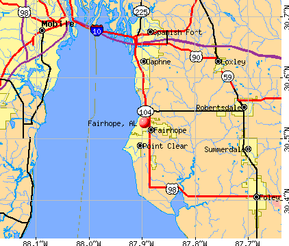 Fairhope, AL map