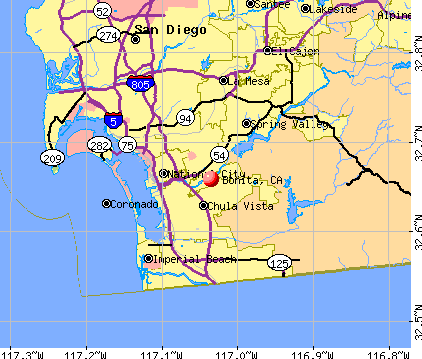 Bonita, CA map