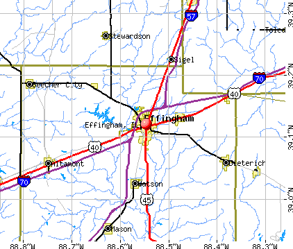 Effingham, IL map