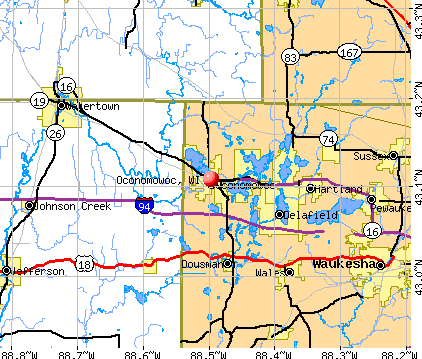 Oconomowoc, WI map