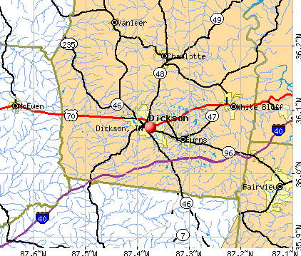 Dickson, TN map
