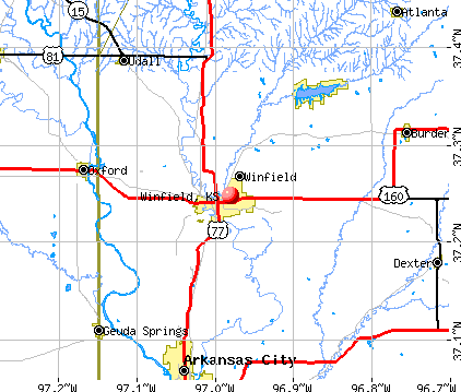Winfield, KS map