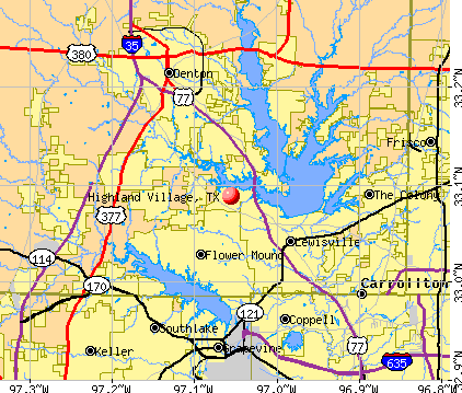 Highland Village, TX map