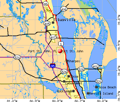 Port St. John, FL map