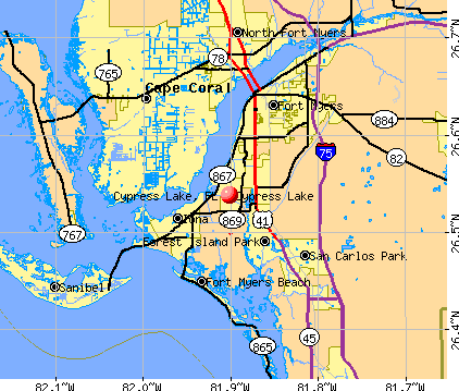 Cypress Lake, FL map