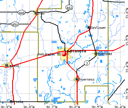 Indianola, MS map