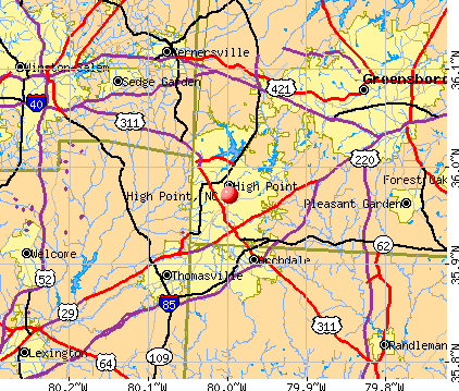 High Point, NC map