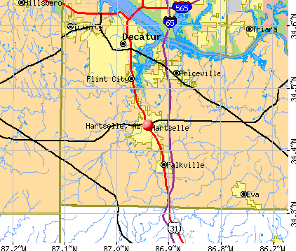Hartselle, AL map