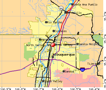 North Valley, NM map