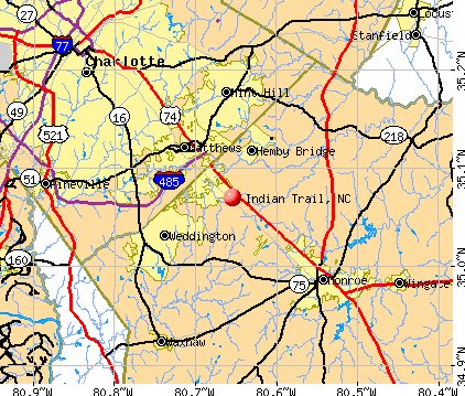 Indian Trail, NC map
