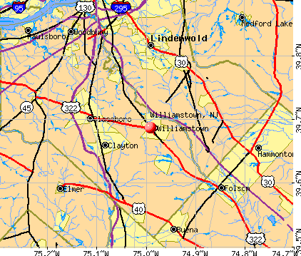 Williamstown, NJ map