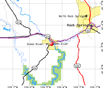 Green River, WY map