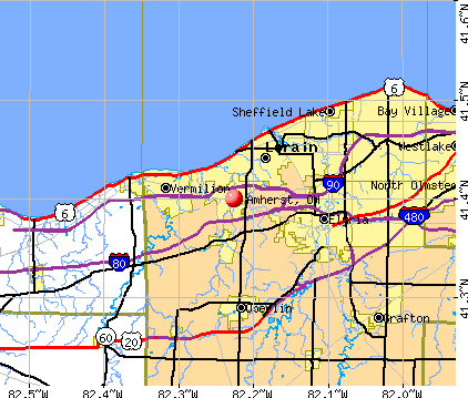 Amherst, OH map