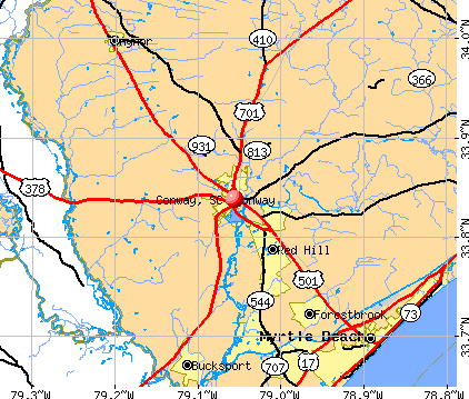 Conway, SC map