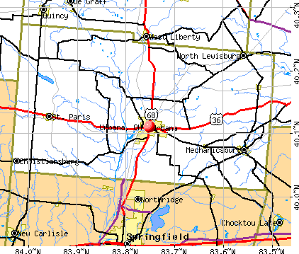 Urbana, OH map