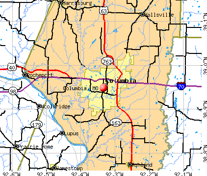 Columbia, MO map