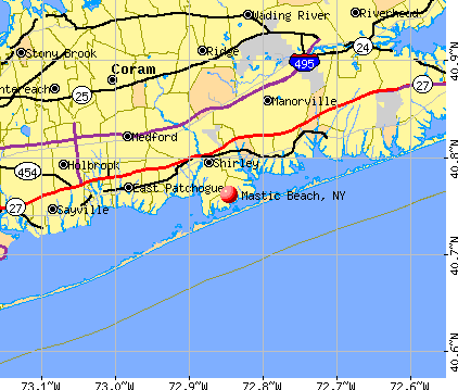Mastic Beach, NY map