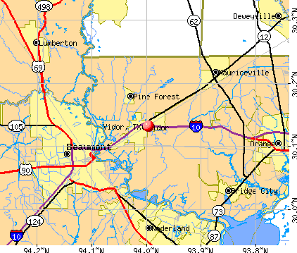 Vidor, TX map