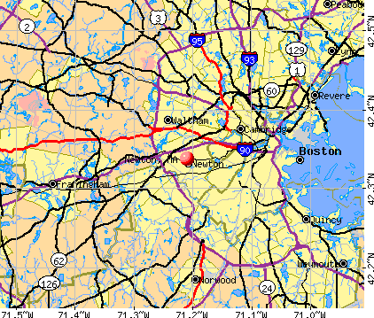 Newton, MA map