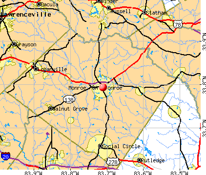 Monroe, GA map