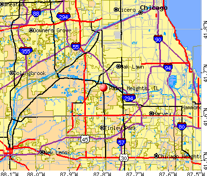 Palos Heights, IL map