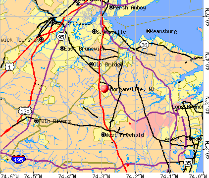 Morganville, NJ map