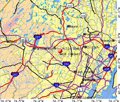 West Caldwell, NJ map