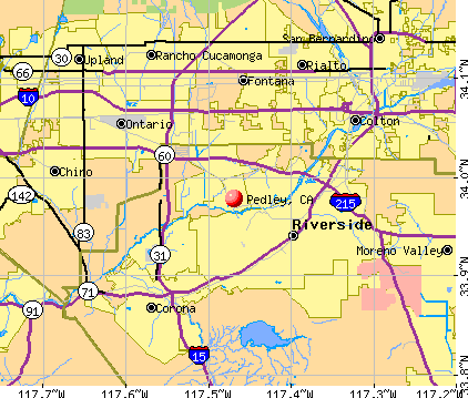 Pedley, CA map
