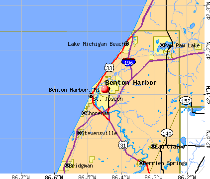 Benton Harbor, MI map